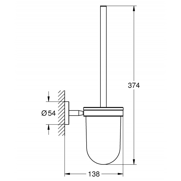 Туалетный ершик в комплекте Grohe Bau Cosmopolitan Neutral (40463001)