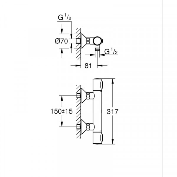 Термостат для душа Grohe Grohtherm 500 (347932430)
