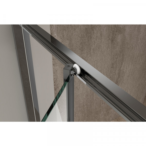Душова кабіна без піддону Koer SR SC09-90x90x200-L-TR-07 прозоре скло Easy Clean 6мм Графіт (KR5685)