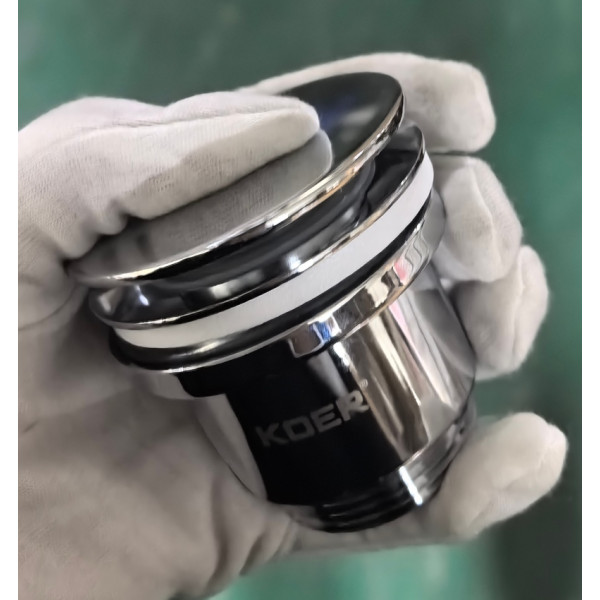 Донный клапан для раковины Koer PW-11-01 1 1/4'' универсальный (с/без перел) СLICK-СLACK (Цвет хром) (KR5790)