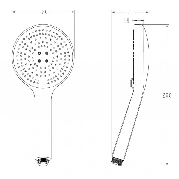 Лійка для душу Koer KP-0406-01 3 функції (Колір хром) (KR5410)