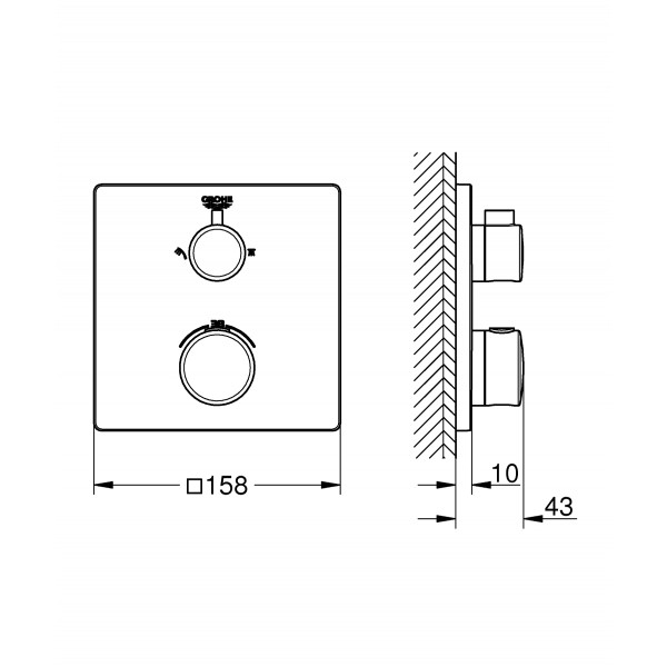 Термостат скрытого монтажа на 2 потребителя Grohe Grohtherm Convent. Concealed (24079000)