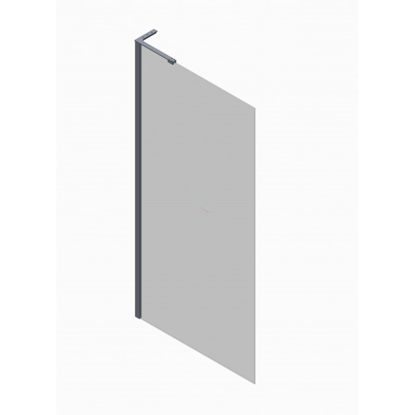 Душевая перегородка Koer SR SP02-100x200-TR-07 Walk-In прозрачное стекло Easy Clean 8мм, графит (KR5397)