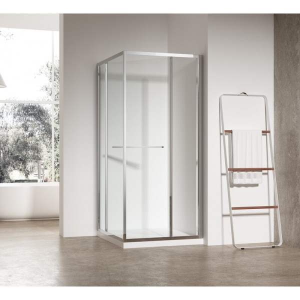 Душова кабіна без піддону Koer SR SC09-90x90x200-R-TR-01 прозоре скло Easy Clean 6мм Хром (KR5770)