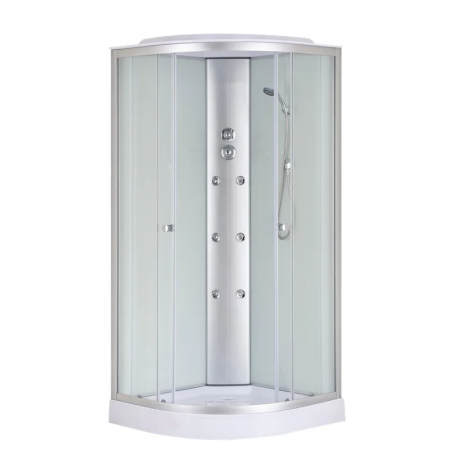 Бокс душевой с гидромассажем Mixxus STRONG SBH02-90x90x215-FB SATIN низкий поддон (MI6890)