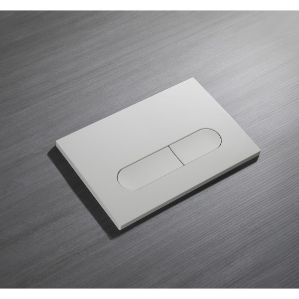 Панель смыва Koer KT-0608-03 240x160x10mm пластиковая, закругленная кнопка (цвет белый) (KR6123)