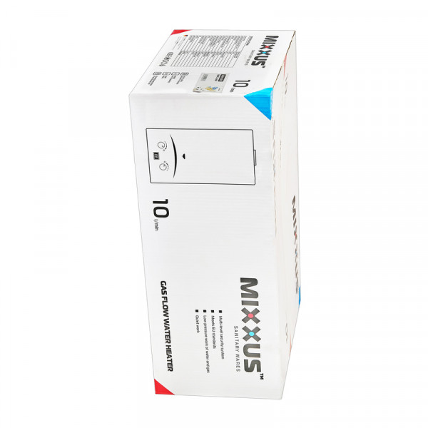 Газова колонка MIXXUS GWH-0610 BASIC GLASS димохідна 10 л/хв (панель зі скла з малюнком) (WH0027)