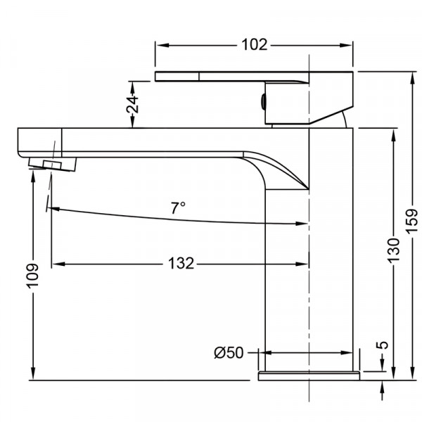 Змішувач для умивальника Koer KB-10030-07 (KR5426)