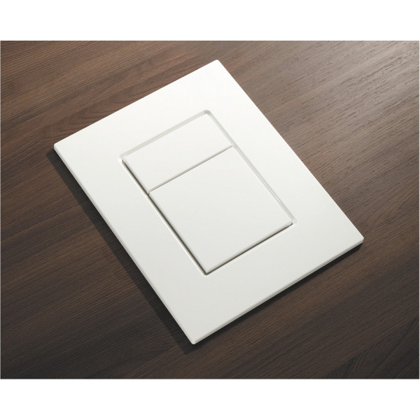 Панель смыва пластиковая Koer KT-0607-03 157x198x3mm, кнопка квадратная (цвет белый) (KR5714)