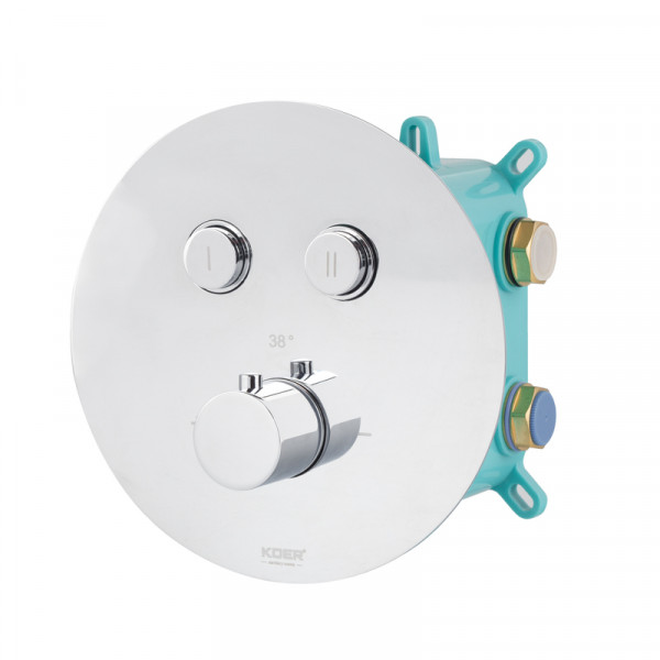 Вбудована душова система з термостатом Koer KB-67012-01 (Колір хром) (KR4728)