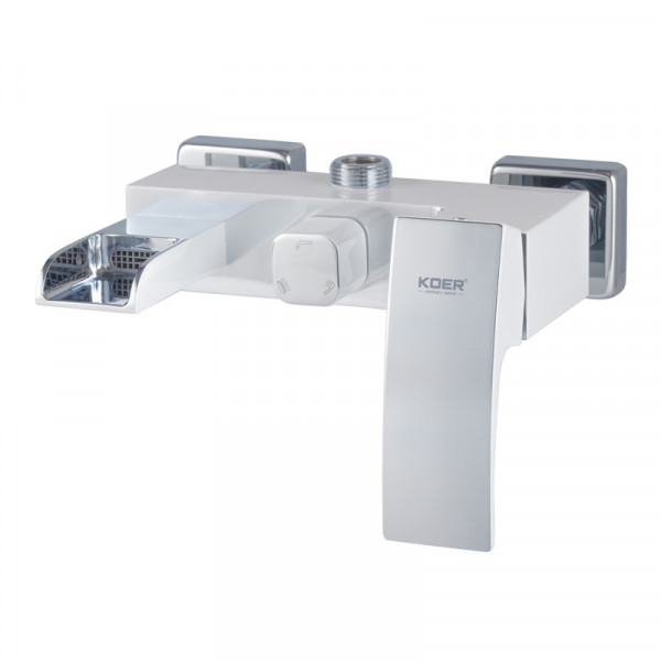 Душова колона KOER KB-58007-04 зі змішувачем водоспад, 3 функції (Колір хром+білий) (KR5161)