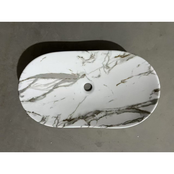Раковина накладна MIXXUS PREMIUM WAVE-0105 MARBLE 620х360х160mm (MP6559)