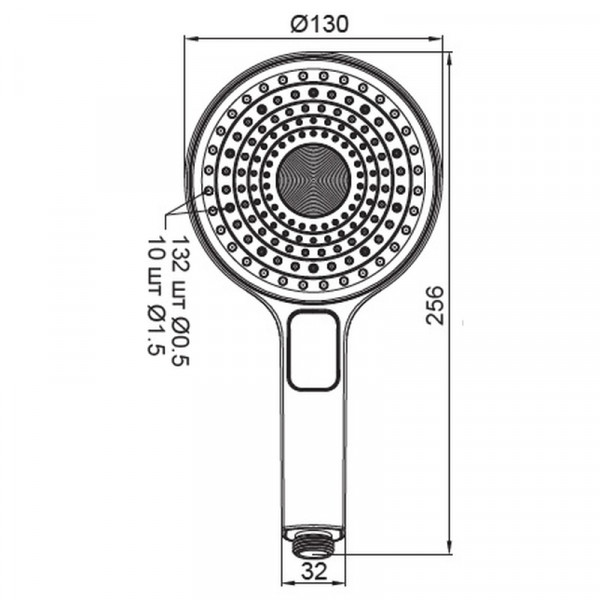 Лейка для душа Koer KP-0403-07 (3 функции) (KR4997)