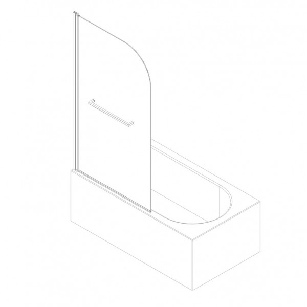 Шторки стеклянные на ванну распашные Koer SR BS02-80x140-TR-07 прозрачное стекло 6мм, графит (KR5941)