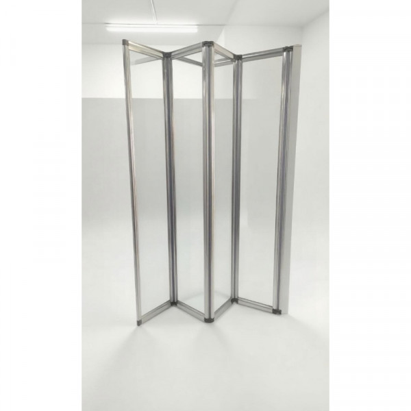 Шторки стеклянные на ванную складные Koer SR BS07-80x140-TR-01 прозрачное стекло Easy Clean 4мм, хром (KR5948)