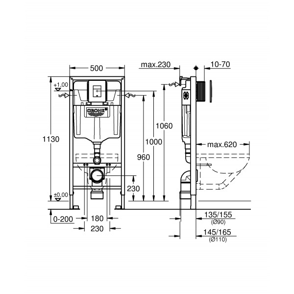 Установочный комплект 5 в 1 Grohe Rapid (39449000)
