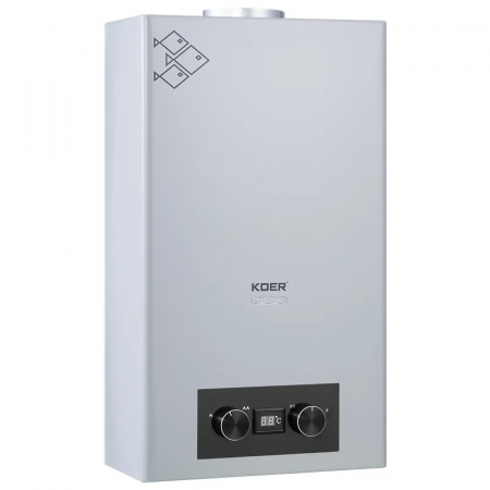 Газовая колонка KOER KWH.G0110 GRAY дымоходная 10 л/мин, цвет серый (KR5555)
