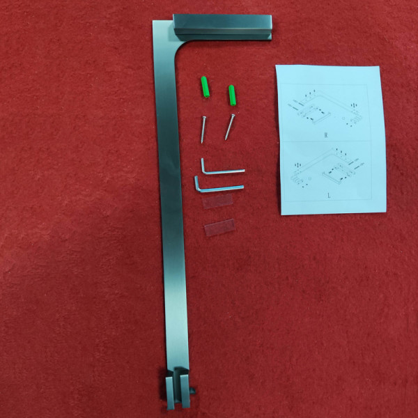 Душевая перегородка Koer SR SP02-100x200-TR-07 Walk-In прозрачное стекло Easy Clean 8мм, графит (KR5397)