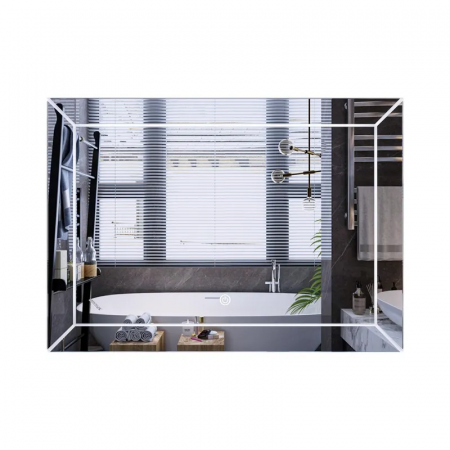 Зеркало Mixxus Premium CUBIC MR14-80x60-Reverse с Led Touch, Anti-fog, димером, регулятором яркости (MP6648)