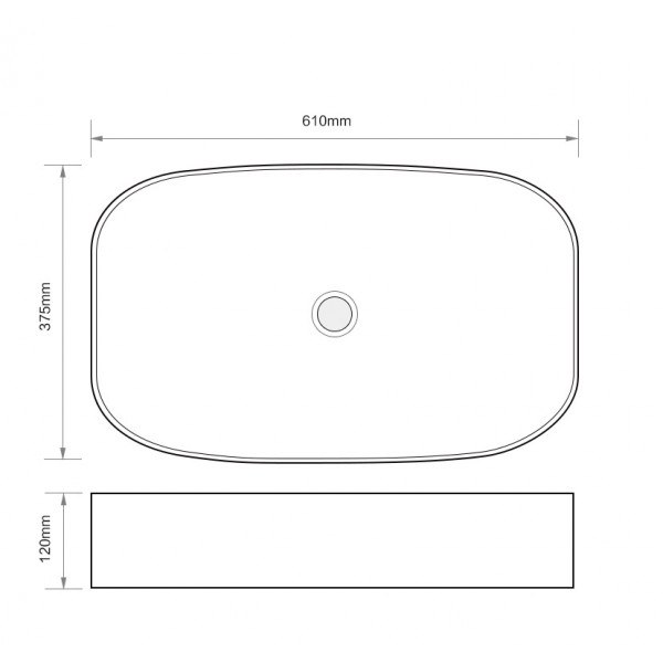 Раковина накладна Mixxus Premium BEVEL-0105 610х375х120mm (MP6524)