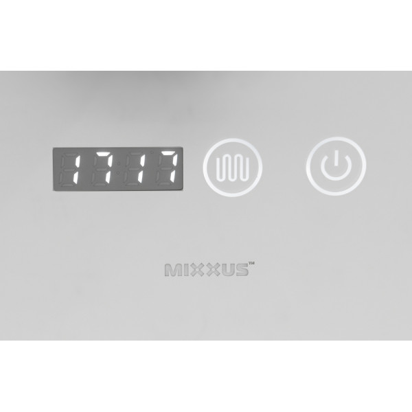 Дзеркало Mixxus PLAIN MC02-80-CASE з Led Touch, Anti-fog, димером, регулятором яскравості, годинником (MI7158)