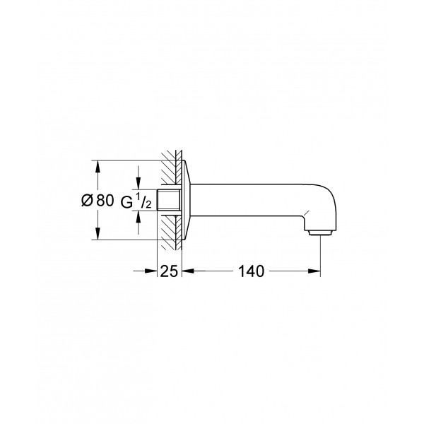 Излив для ванны Grohe BauClassic Neutral (13258000)