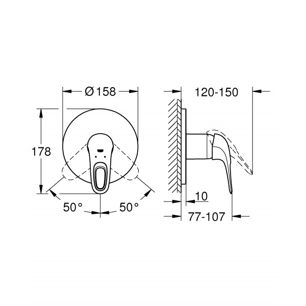 Смеситель скрытого монтажа для 1 потребителя Grohe Eurostyle (24048003)