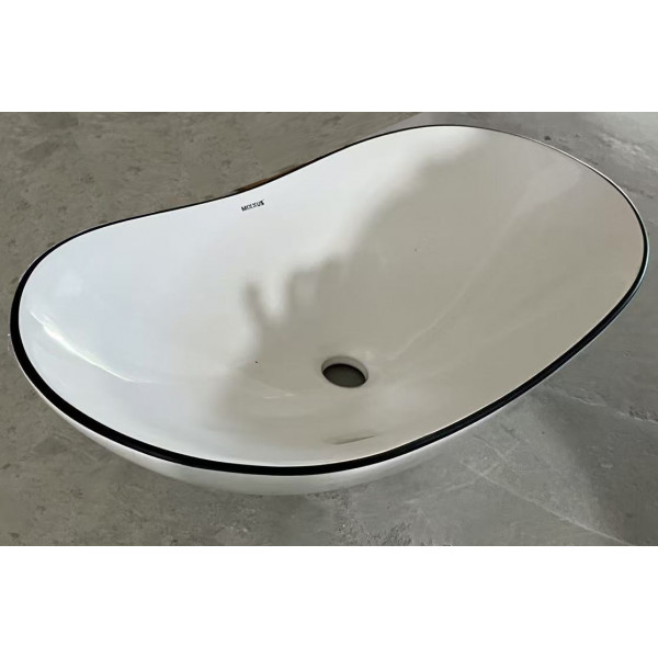 Раковина накладная Mixxus Premium WAVE-0105 EDGE BLACK 620х360х160mm (MP6556)
