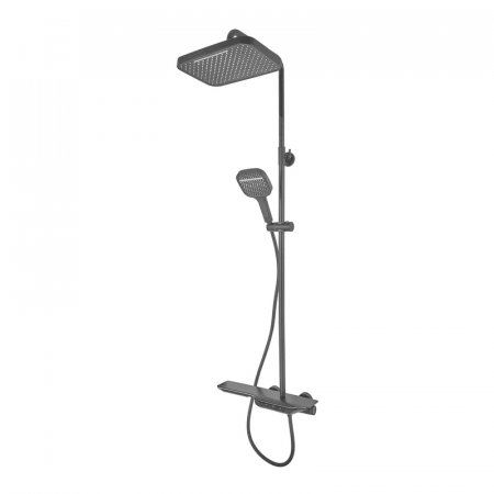 Душевая колонна с термостатическим смесителем MIXXUS PREMIUM SPACE-009-J BLACK с кнопочным переключателем, 3 режима (MI7011)