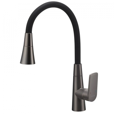 Смеситель для кухни Mixxus Premium Matis 011-T (NUT) Graphite Refl.Black (Цвет граф.+сил.излив черный) (MI8268)