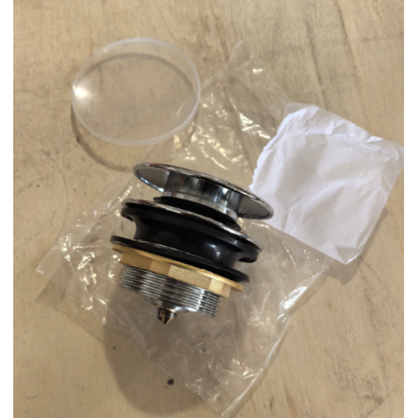 Донный клапан для ванны Koer PW-05-01 автоматический (Click-Clack) (Цвет хром) 1 1/2'' (KR3406)