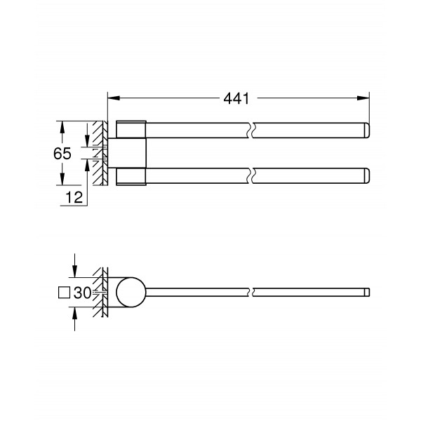 Двойной держатель для полотенец Grohe Selection (41063000)
