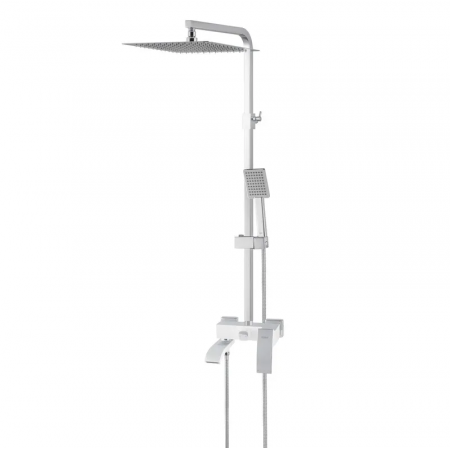 Душевая колонна KOER KB-56007-04 со смесителем, 3 функции (Цвет хром+белый) (KR5159)