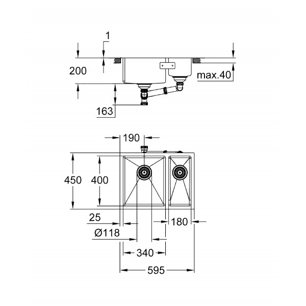 Мийка для кухні із нержавіючої сталі Grohe K700U (31577SD1)