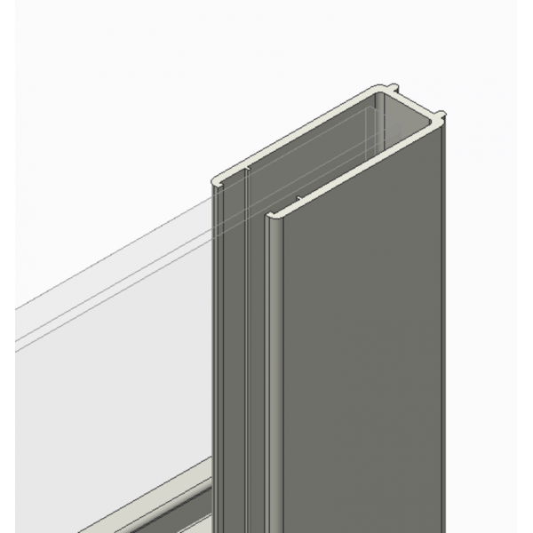 Бічна стінка до кабіни Koer SR SW01-90x200-TR-07 прозоре скло Easy Clean 8мм, графіт (KR5382)