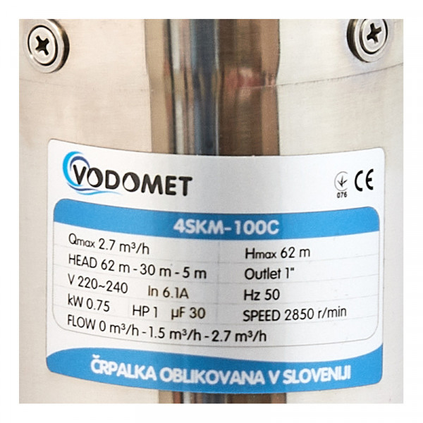 Вихревой насос для скважины Vodomet 4SKM-100C (VO4174)