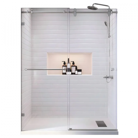 Дверь в нишу Koer SR SD06-120x220-TR-01 прозрачное стекло Easy Clean 8мм, хром (KR5367)