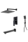 Вбудована душова система із змішувачем Koer KB-64010-05 (Колір чорний) (KR3493)