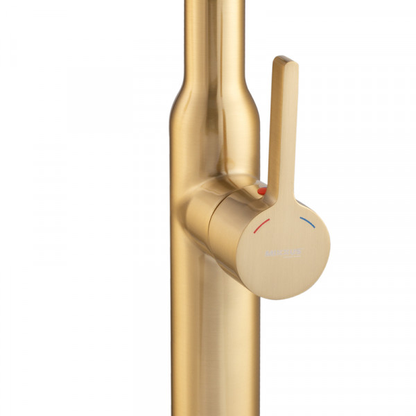 Змішувач для кухні MIXXUS PREMIUM PULL 017 BRUSHED GOLD REFL.BLACK (Кол.мат.зол.+сил.вил.чор.) (MI8280)