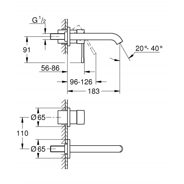 Смеситель для раковины скрытого монтажа Grohe Essence M-Size (29192001)