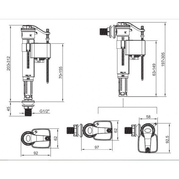 Арматура НАПОВНЮВАЛЬНА KOER KT-0102-1/2