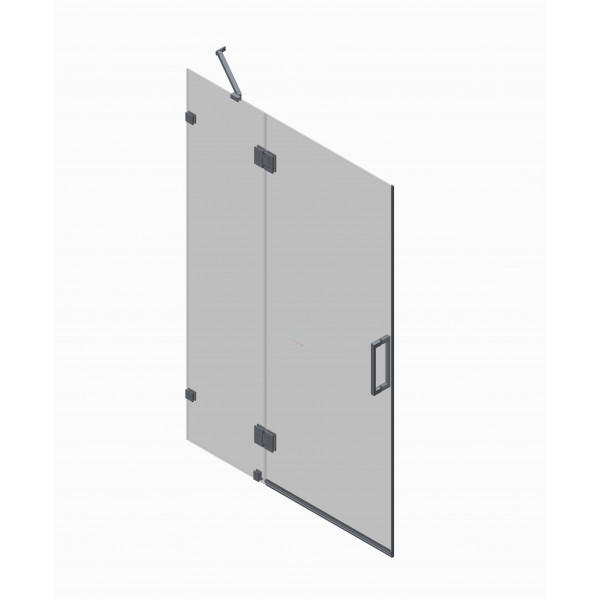 Дверь в нишу Koer SR SD04-100x200-TR-01 прозрачное стекло Easy Clean 10мм, хром (KR5386)