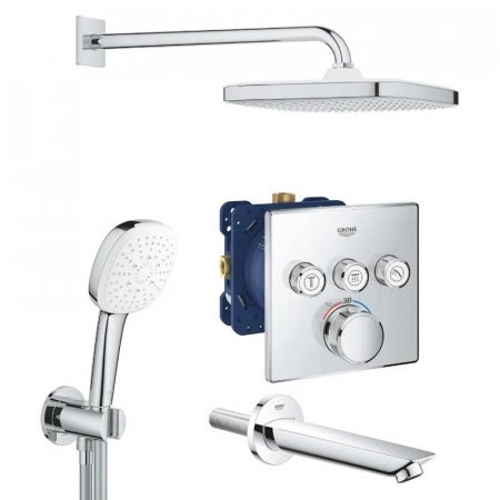 Душевая система скрытого монтажа Grohe Eurocube c Tempesta Cube 250 (26415SC6)