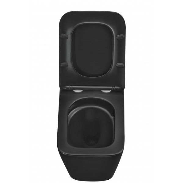 Унитаз подвесной Mixxus Premium QUADRO-0301-T3 BLACK 490х340х360mm, система смыва TORNADO 3.0 (MP6587)