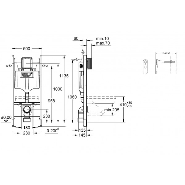Система инсталляции для унитаза 2 в 1 Grohe Rapid SL (UA388400WG)