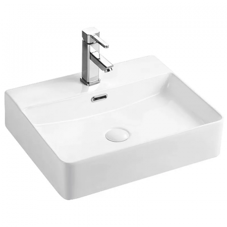 Раковина подвесная-накладная MIXXUS PREMIUM QUADRO-0201 500х440х120mm (отверстие под смеситель, перелив) (MP6478)