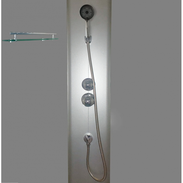 Бокс душовий без гідромасажу Mixxus STRONG SB01-90x90x215-FB SATIN з високим піддоном (MI6884)