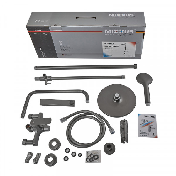 Душова колона зі змішувачем Mixxus Premium MONE 009-J Graphite (MI6783)