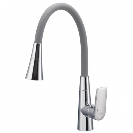 Змішувач для кухні Mixxus Premium Matis 011-T (NUT) Refl.Gray (Колір хром+силік.вилив сірий) (MI8267)