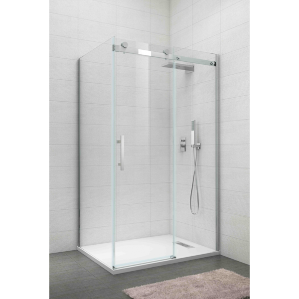 Бічна стінка до кабіни Koer SR SW01-90x200-TR-07 прозоре скло Easy Clean 8мм, графіт (KR5382)